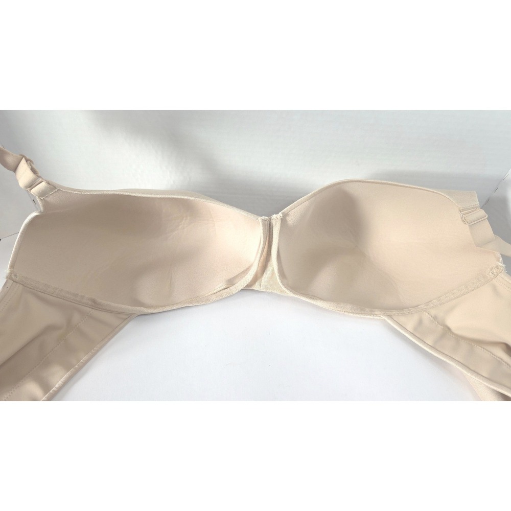 Cacique 44DDD Balconette Lightly Lined Bra Beige Full Coverage WIRE WAS REMOVED - Picture 8 of 10
